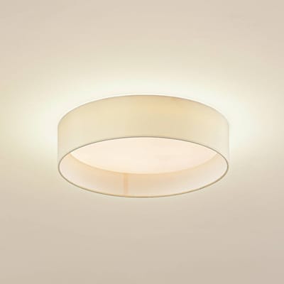 Lindby LED plafondlamp Eilif, stof, wit, Ø 40 cm, CCT
