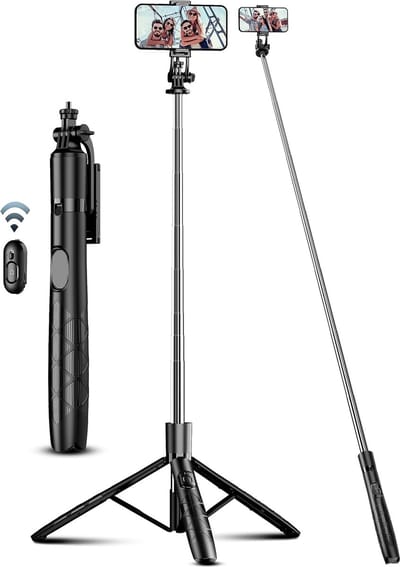 Verstelbaar Statief met Afstandsbediening voor Camera en Smartphone - 180cm - Universele Houder voor Fotografie en Videografie - Lichtgewicht en Draagbaar - Compatibel met iOS en Android Smartphones