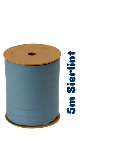 5m Vintage Blauw Mat - krullint - cadeau versiering - Niet op spoel geleverd