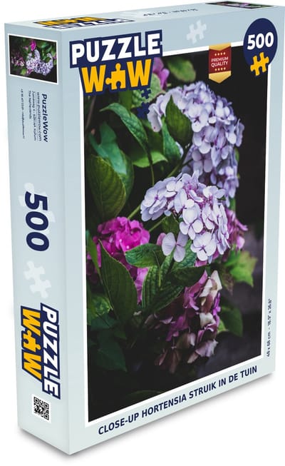 Puzzel Close-up hortensia struik in de tuin - Legpuzzel - Puzzel 500 stukjes