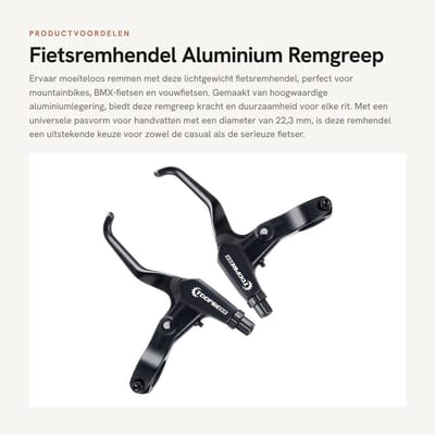Dailygoods- Remhendel Aluminiumlegering - Lichtgewicht - Universeel - Roestvrij Stalen Schacht - Fietsremhendel - Handvat Stelschroef - Remgreep