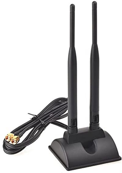 Dual-Band Wifi Antenne 2.4GHz en 5.8GHz - 6dBi Signaalversterker met Magnetische Basis en 3m Verlengkabel