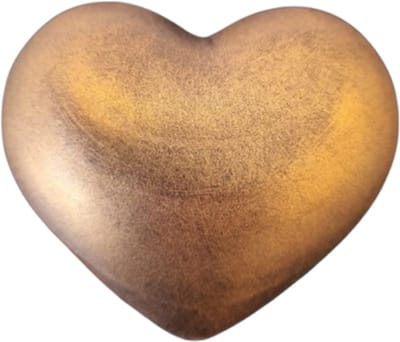 Mini duo urn hart - brons - 8 x 8 cm