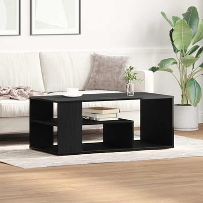 vidaXL - Salontafel - Zwart - Eiken - 100 - x - 50 - x - 40 - cm - Bewerkt - hout