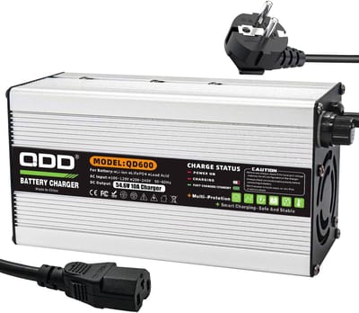Acculader - Batterijlader - Batterij Opladen - Drietraps Intelligent Laden - 546V 10A - Zwart
