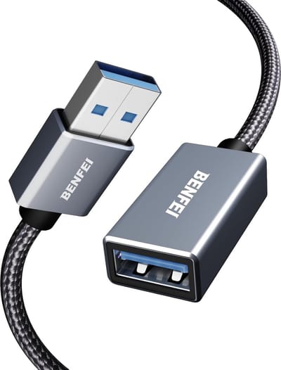 Benfei USB Verlengkabel - 1 Meter USB 3.0 Kabel - Grijs