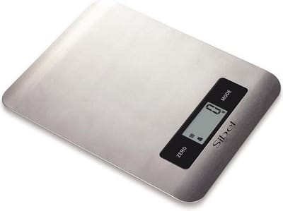 Sibel Steel Style electronische weegschaal met touchscreen Zilver