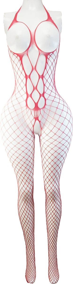 BamBella ® - Panty pak -Onesize - body suit - Dames - Onesize - Erotische jumpsuit van kant lingerie Rood