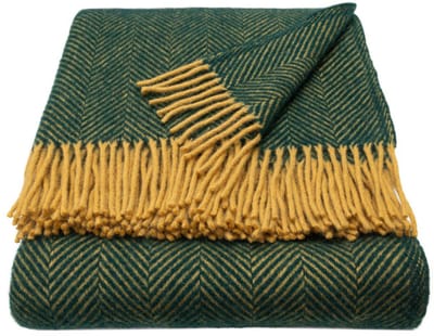 WOOOL Luxury Plaid - STELLA (Emerald) - 150x183cm - 100% Wol