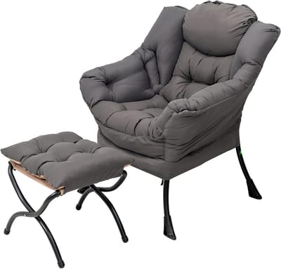 Comfortabele Fauteuil met Voetenbank - Ergonomische Luie Stoel voor Woonkamer en Slaapkamer