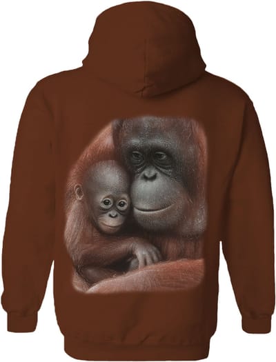Orangoetan Snuggled - Orangutan The Coloured House Hoodie S