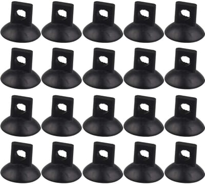 Dailygoods- Thermometer - 20PCS Antislip Zuignap Houder - Aquarium Accessoires - Voor Waterpijpen - Geschikt voor Zoet/Zout Water - Rubbermateriaal - Suction Cups