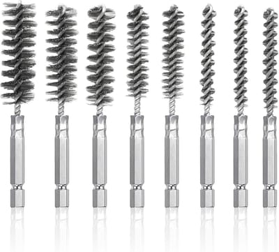 Dailygoods - Set van 8 Roestvrijstalen Draadboorborstels voor Reiniging