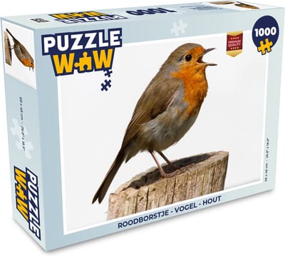 Puzzel Roodborstje - Vogel - Hout - Legpuzzel - Puzzel 1000 stukjes volwassenen