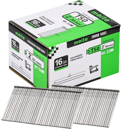 2.500x 16G Rechte Afwerkingsnagels 50mm - Verzinkte Bradnagels voor Nagelpistool