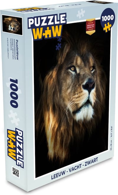 Puzzel Leeuw - Vacht - Zwart - Legpuzzel - Puzzel 1000 stukjes volwassenen