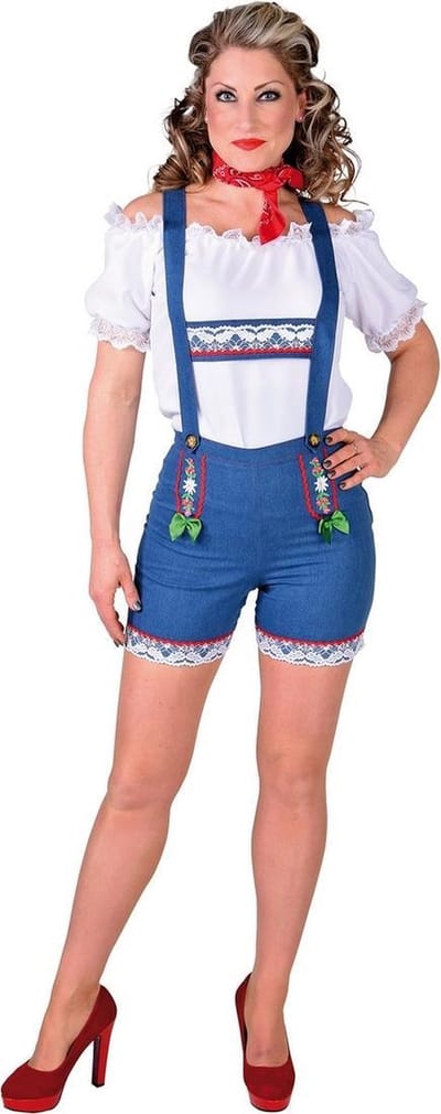 Tiroler hotpants dames lederhose - Maat L