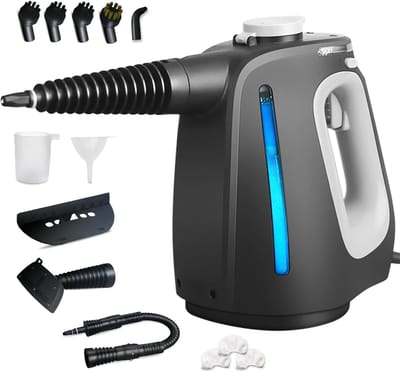Draagbare stoomreiniger - Handstoomapparaat - Krachtig reinigen - Continu stoom - 550 ml tank - Zwart