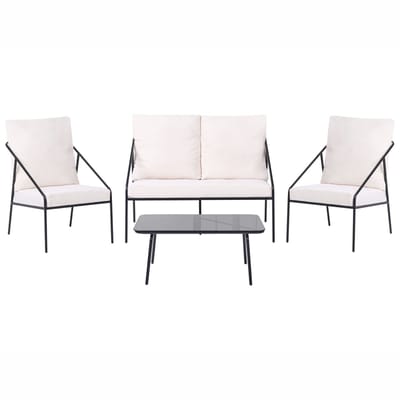 USTICA - Loungeset 4-zits - Zwart - Staal