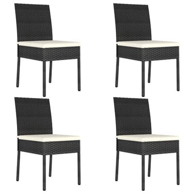 vidaXL - Tuinstoelen - 4 - st - poly - rattan - zwart