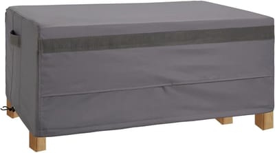 Famanu – Waterdichte Patio Salontafel Grijze Cover Rechthoek x x Tuinmeubelhoes voor Rechthoekige vuurplaats Tafel Sonwproof Winddicht Gazon Dek Rechthoekige Tafelhoes