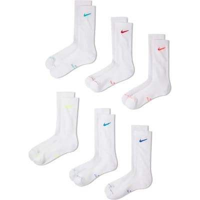 Nike 6-Pack Elevated Crew Socks - Wit- Dames, Wit 38 - 42