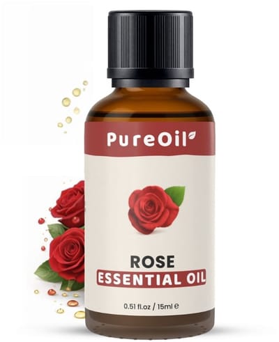 PureOil – Rozenolie Etherische Olie – 15ml – 100% Puur, Natuurlijk & Vegan – Rose Oil Voor Haar | Huid | Gezicht | Scalp | Diffuser | Aromatherapie