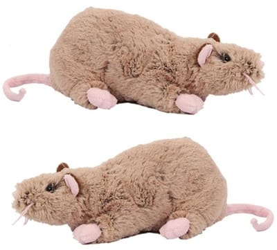 Pia soft toys Pluche rat knuffel - 3x - bruin - 22 cm - ratten - Dieren - Speelgoed
