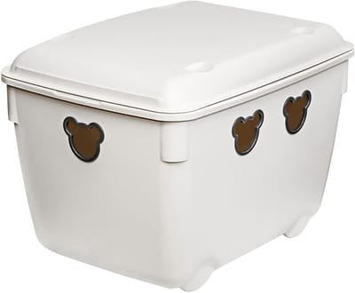 Opbergdoos met deksel - Speelgoedkist kind - Speelgoed opbergen - Stapelbaar en krasbestendig - 40 liter - Wit