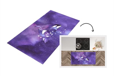 Keukenloper - Loper keuken - Dieren - Orka - Aquarel - 120x60 cm - Keukenloper vinyl