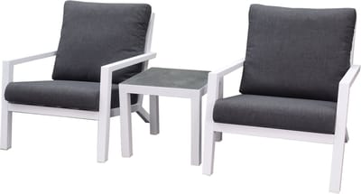 Malaga lounge balkonset 3 delig wit aluminium