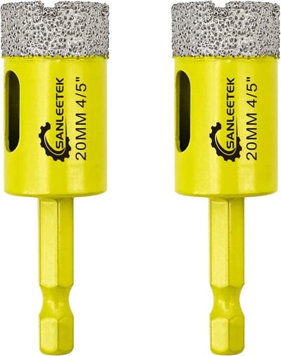 Droge Diamant Boorkroon Set Snelwissel voor Tegels en Steen (20 mm, 2 stuks)