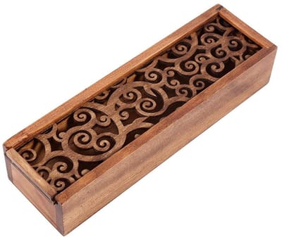 Dailygoods- Potlooddoos Hoogwaardige Houten Opbergdoos - Bureau Organizer - School/Office Gebruik - Vintage Design - Lichtgewicht - Duurzaam Materiaal - Pennenbak