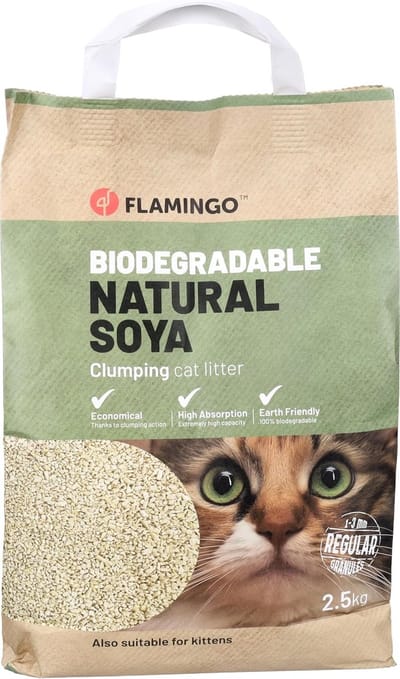Natuurlijke Soja Kattenbakvulling - 2,5 kg Fijn Granulaat voor Kittens en Volwassen Katten