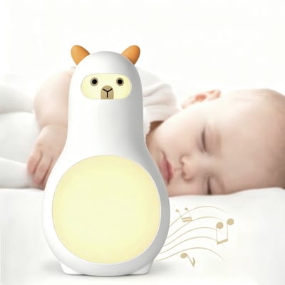 Namajunas - White noise machine - White noise Baby & Volwassenen - Witte ruis machine - White Noise - Alpaca Witte Ruis Apparaat - Slaaptrainer - Met Nachtlampje en Timer & Huilsensor- Slaaphulp - 24 Rustgevende Geluiden - Met Koord