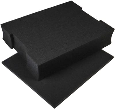 vhbw schuimrubberen inzetstuk met bodemplaat, compatibel met Bosch L-Boxx 136 gereedschapskoffer - Individueel verstelbaar, zwart schuimrubber