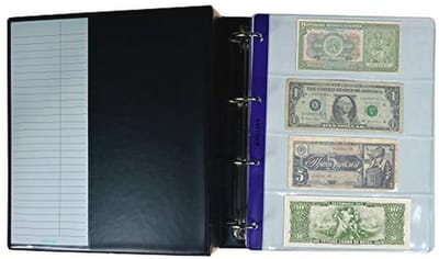 Verzamelalbum XL voor 70 bankbiljetten en cheques met 30 en 40 hoezen