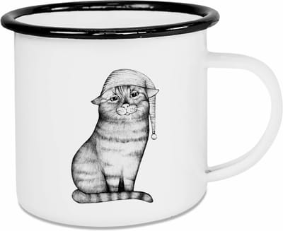 Mok emaille - goodnight cat - Ligarti