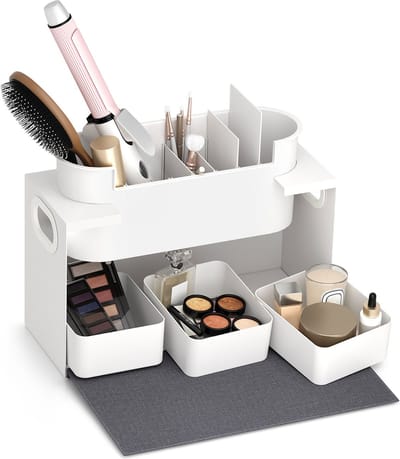 Maclean - organizers voor make up - Universele container voor cosmetica en toiletartikelen - tot 8kg - 367x150x220mm -MC-479 - Wit