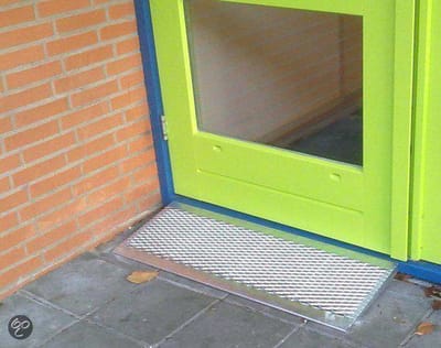 Oprit/oprijplaat Miniramp MR345 (oprijlengte 34 cm) - Incl. Verstelbare Potenset - geschikt voor Hoogte tot 6 cm