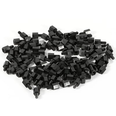 100 stuks M2 M3 M4 Plastic Nylon Zeskant Mannelijk Vrouwelijk Vrouwelijk Afstandsstuk Ronde Kop Schroef Moer