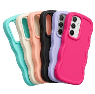 Meer kleurige siliconen telefoon hoesje set geschikt voor Samsung A56 dames en meisjes – 6 stuks backcover met groot camera uitsparing, effen kleuren, flexibel ontwerp