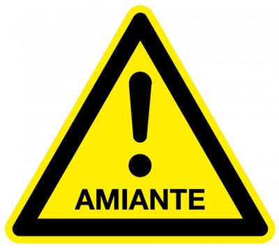 Waarschuwingsbord amiante - kunststof 100 mm