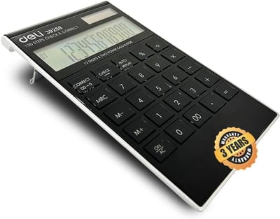 Rekenmachine - Rekenhulp - Kantoor Werk - 120 Stappen Correctie - 25.4 x 15.2 cm - Zwart