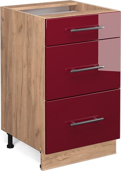 Vicco Fame-Line Keukenonderkast – 50 cm zonder werkblad Bordeauxrode hoogglans
