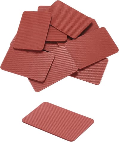 Kunststof Onderlegwiggen - Afstandhouders Tegelwiggen - Uitlijnen Bouwelementen - Antislip Oppervlak - 60 x 40 x 2 mm - Rood