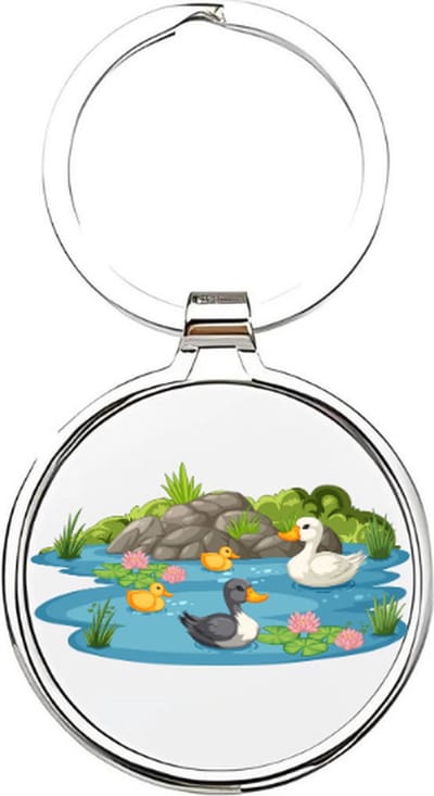 Akyol - Eenden Sleutelhanger - eend - Dierenliefhebbers - Badeend - duck - baby eend - kuikentje - vogel - sleutelhanger voor de dierenliefhebber - vijverdier - huisdier - boerderijdier - 4 x 7,5 CM