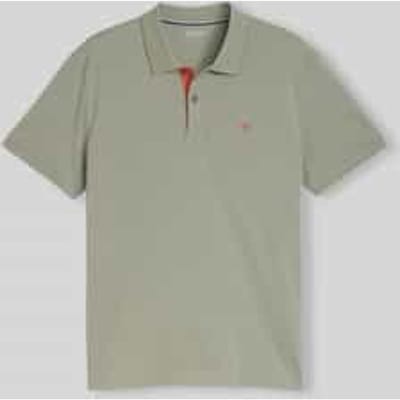 Tom Tailor - Piqué poloshirt met geborduurd logo - Maat S - Greyish Shadow Olive