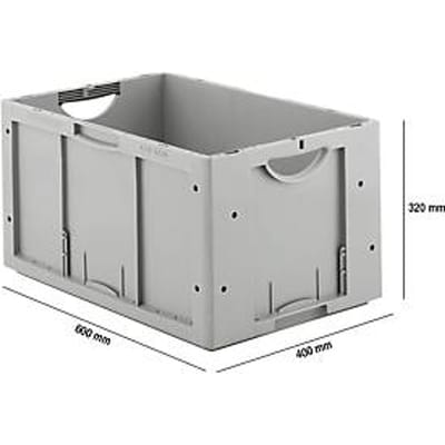 Eurobox serie LTB 6320, van PP, inhoud 61,7 l, zonder deksel, grijs