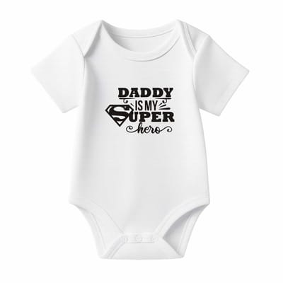 Romper Daddy is my superhero - wit - korte mouw